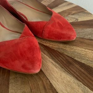 Joes red suede flats